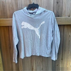 Puma Gray Long-Sleeve Hoodie (lightweight)
